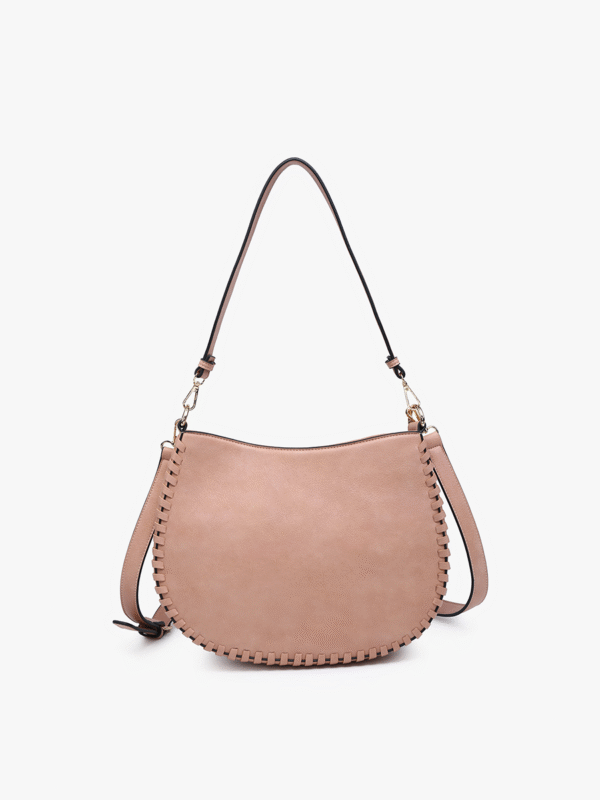 Raquel Vegan Whipstitch Saddle Bag - Image 8